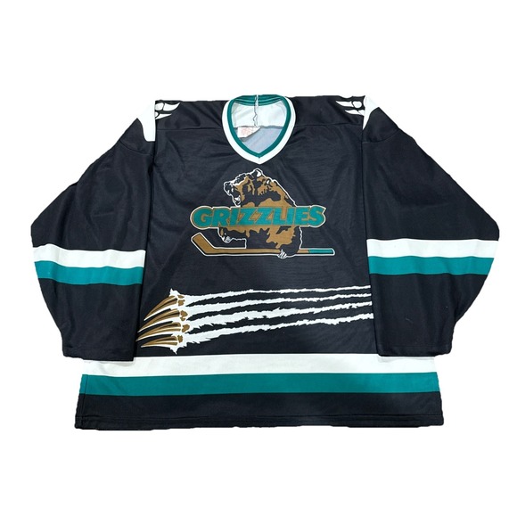 Bauer Other - Vintage 1990s Denver Utah Grizzlies Bauer Black IHL Hockey Jersey Sz Adult L/XL